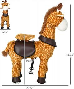 img 2 attached to Giraffe Plush Ride-On Rocking Horse Toy For Babies And Toddlers, Soft And Interactive Zoo Animal Stuffed Toy For Boys And Girls, Perfect Giraffe Gift For Kids