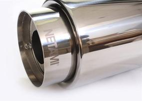 img 1 attached to 🔊 Netami 63-0217 Universal Muffler Round 4" Tip with Silencer - Enhance Exhaust Performance!