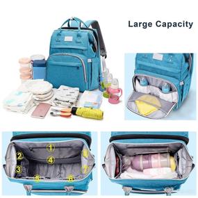 img 2 attached to 🎒 Stylish Blue Diaper Bag Backpack - SNDMOR Baby Bag with Changing Station, Large Capacity & Waterproof