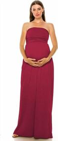 img 2 attached to Beachcoco Women’S Maternity Maxi Dress – Strapless Tube Top Comfortable Long One Piece Baby Shower Pregnancy Photography