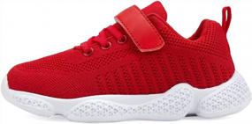 img 2 attached to Santiro Breathable Knit Athletic Running Sneakers - Perfect For Boys And Girls