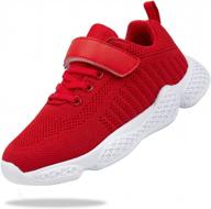 santiro breathable knit athletic running sneakers - perfect for boys and girls logo