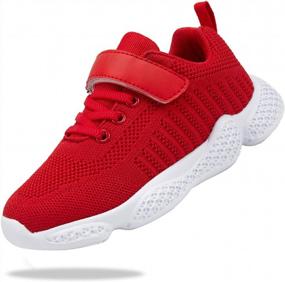img 4 attached to Santiro Breathable Knit Athletic Running Sneakers - Perfect For Boys And Girls