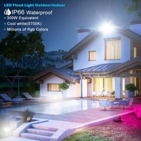 img 3 attached to LED Flood Light Outdoor, 300W Equivalent 3000LM Smart RGB Landscape Lighting With APP Control, DIY Scenes - Timing - 5700K Daylight White -Color Changing Uplight, IP66 Waterproof US Plug MELPO(4 Pack)