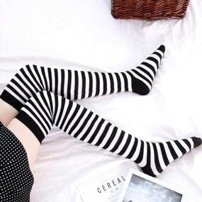 img 3 attached to Stay Stylish And Cosy With DAZCOS Striped Thigh High Socks - Perfect For Cosplay And Everyday Wear!