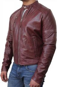 img 1 attached to Men'S Genuine Leather Biker Jacket Classic - BRANDSLOCK
