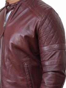 img 2 attached to Men'S Genuine Leather Biker Jacket Classic - BRANDSLOCK