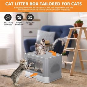 img 3 attached to 🐱 Convenient and Compact: Foldable Fully Enclosed Cat Litter Box with Top Entry, Storage, Deodorization, and Easy Cleaning, Includes Cat Shovel and Rubbing Device