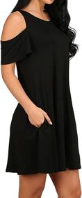 img 1 attached to Womens Casual Cotton Simple T Shirt Women's Clothing : Dresses