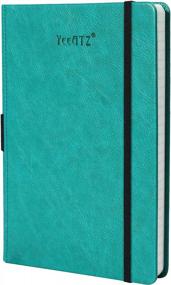 img 4 attached to Thick Hardcover Notebook/Journal With A5 120Gsm Premium Paper, College Ruled Bound Notebook With Pen Holder, SkyBlue Leather, 3 Ribbon Marker, Inner Pocket, 8.4 X 5.7 In