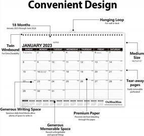 img 3 attached to 2023-2024 Monthly Wall Calendar: 14.5 X 11 Inches With Twin-Wire Binding, Thick Paper And Ruled Blocks For School, Home And Office Organizing