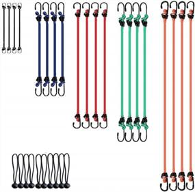 img 1 attached to Qtimal 30Pc Heavy Duty Bungee Cord Assortment With Hooks, Storage Bag, Canopy Ties, And Ball Bungees - Optimized For Search Engines