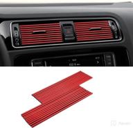 🚗 enhance your car interior with qnjucd car vent outlet trim - 20pcs red universal ac decoration strip & moulding trim logo