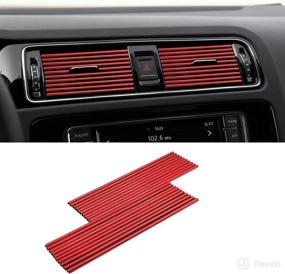 img 4 attached to 🚗 Enhance Your Car Interior with QNJUCD Car Vent Outlet Trim - 20Pcs Red Universal AC Decoration Strip & Moulding Trim