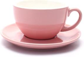 img 4 attached to Glossy Pink 5 Oz Coffeezone Barista Speciality Cappuccino Or Double Espresso Ceramic Cups