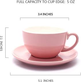 img 3 attached to Glossy Pink 5 Oz Coffeezone Barista Speciality Cappuccino Or Double Espresso Ceramic Cups