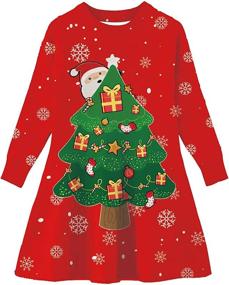 img 4 attached to 🎄 Funnycokid Toddler Christmas Sweaters: Adorable Reindeer-themed Dresses for Girls!