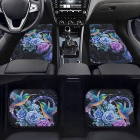 img 3 attached to 🚗 Bird Flower Printing Car Floor Mat: Universal Fit, Stains Resistance, Easy to Clean - Perfect for SUVs, Vans, and Trucks!