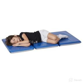 img 4 attached to Optimized ECR4Kids Everyday 3-Fold Daycare Rest Mat in Blue and Grey (2-Inch Thickness)