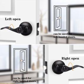 img 3 attached to Probrico Wave Style Privacy Door Levers Keyless Handles For Bedroom Or Bathroom Oil Rubbed Bronze Leversets Interior Locksets,Left/Right Handed, 6 Pack