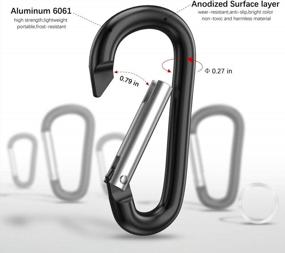 img 1 attached to Secure Your Gear With Sprookber 3 Aluminum Carabiner D Rings - Set Of 10