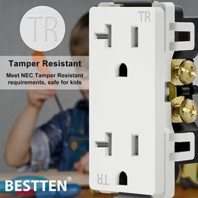 img 2 attached to 10-Pack BESTTEN Tamper-Resistant 20Amp Outlet With Screwless Wallplate, UL Listed, White - Enhance Home Safety And Convenience