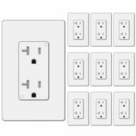10-pack bestten tamper-resistant 20amp outlet with screwless wallplate, ul listed, white - enhance home safety and convenience logo