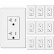 10-pack bestten tamper-resistant 20amp outlet with screwless wallplate, ul listed, white - enhance home safety and convenience logo