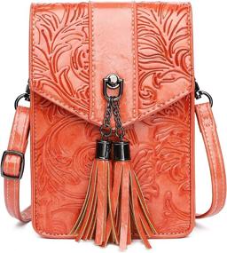 img 4 attached to Cross Body Cellphone Embossed Shoulder Zippers Women's Handbags & Wallets ~ Crossbody Bags