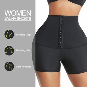 img 2 attached to FeelinGirl Sauna Shorts For Women Waist Trainer Leggings 2"/3"/9" High Waist Compression Workout Tummy Control Body Shaper