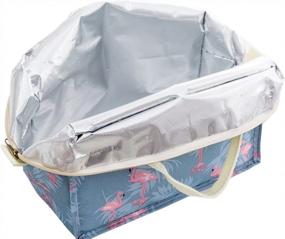 img 2 attached to Утепленная сумка для ланча, многоразовая термосумка-холодильник, большая емкость, контейнер на молнии для женщин и мужчин, переносной контейнер для пикника ISuperb