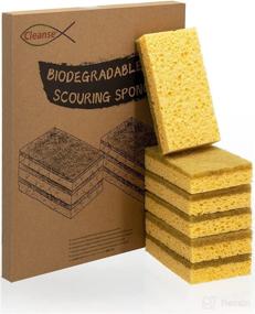img 4 attached to 6-Pack of Biodegradable and Compostable Scrubbing Sponges - Eco-Friendly, Non-Scratch Cleaning Solution for Dishes, Pans, and Worktops