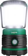 camping lantern with 1500lm led, 4 light modes, waterproof, battery powered, ideal for hurricane, emergency, survival kit, outages, fishing, hiking - lepro lantern logo
