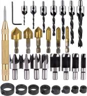 complete woodworking countersinking solution: rocaris 31 pack chamfer drill bits & drill stop bit collar set logo