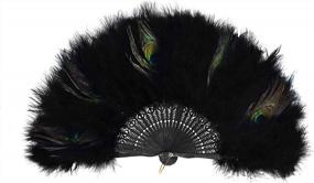 img 4 attached to Vintage 1920S Feather Hand Fan For Costume, Bridal & Wedding Flapper Accessories - Radtengle 20S