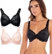 stretch lace underwire bras set of 2 - no padding for comfortable support logo