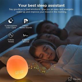 img 1 attached to 🌅 Sprening Hue Sunrise Wake-Up Alarm Clock - Alexa-Compatible, Dual Alarms Snooze, White Noise Machine, Mood Light Therapy Lamp for Bedrooms, Ideal for Kids and Heavy Sleepers