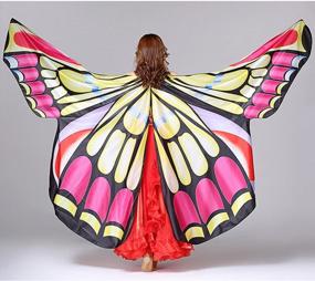 img 1 attached to Красочные крылья бабочки для выступлений танца живота на вечеринках в честь Хэллоуина и Рождества - костюмы для выступлений MUNAFIE