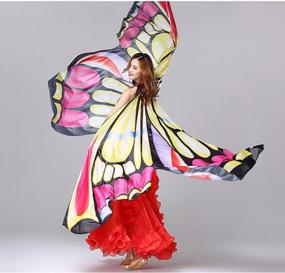 img 2 attached to Красочные крылья бабочки для выступлений танца живота на вечеринках в честь Хэллоуина и Рождества - костюмы для выступлений MUNAFIE