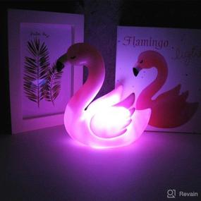 img 1 attached to 🦩 Magical Flamingo LED Night Light: Whimsical Decor for Baby Nursery, Bedroom, Party - Battery Operated Pink Flamingo Design