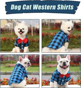 img 3 attached to ABRRLO Dog Shirts: Stylish Plaid Pet Clothes for Small to Medium Dogs - Perfect for Weddings and Fancy Occasions!