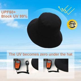 img 1 attached to Шляпы-ведра для женщин, шляпа от солнца, пляжная шляпа для девочек-подростков, летние рыбацкие кепки с широкими полями, UPF 50+