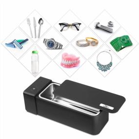 img 2 attached to Ultrasonic Cleaner, Jewelry Cleaner Portable - 600Ml 50KHz Low Noise Ultrasonic Machine For Cleaning Eyeglasses, Ring, Jewelry, Watch Chains, Retainer, Razors, Dentures Combs (UTEN-Black)