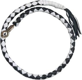 img 2 attached to 🔥 Hot Leathers MWH1103 Black/White 36" Genuine Leather 'Get Back' Motorcycle Whip