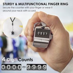 img 2 attached to KTRIO Silver Metal Handheld 4-Digit Tally Counter With Clicker Mechanism For Coaching, Knitting, Lap Counting, Fishing, Golf, And Rowing - Perfect Pitch Counter, People Counter - 2 X 1.85 Inches