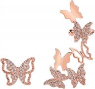 💎 stylish vercret gold cuff earrings for women - non-piercing cartilage ear cuff cz adjustable ear clip wrap around earring for girls logo