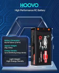img 1 attached to HOOVO 2S 100C 6000MAh 7.6V RC Shorty Lipo Battery High-Voltage Hard Case With Deans T Connector For RC 1/8 1/10 Scale Vehicles Car Trucks Boats(4Mm Bullet)