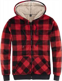 img 4 attached to Sherpa Fleece-Lined Plaid Flannel Hoodie Jacket For Women - Zip-Up, Hooded Sweatshirt Jackets By ThCreasa