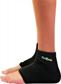 img 3 attached to Kids Gel Sports Socks For Heel Sensitivity From Severs Disease, Plantar Fasciitis - US Kids Sizes 2-7 (Black)
