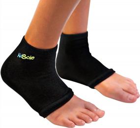 img 4 attached to Kids Gel Sports Socks For Heel Sensitivity From Severs Disease, Plantar Fasciitis - US Kids Sizes 2-7 (Black)